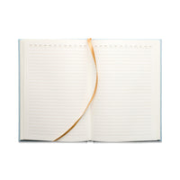 Hard Cover Suede Cloth Journal With Pocket | Arch Dot Blue